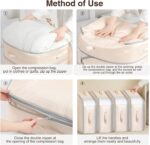DIMJ Comforter Storage Bag - 110L Large Capacity Ultra Space Saving Self Compression Organize for Duvet, Pillow, Bedding, Blanket Storage Organizer Nylon Compression Bags, Sheet Storage - Image 5