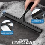 Stainless Steel Shower Squeegee for Glass, Includes 3 Adhesive Hooks, Shower Door Squeegee for Bathroom, Household Window, Car Windshield, Mirrors, Tiles Scrubber Clear, 12 inch Black - Image 7