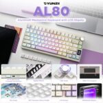 YUNZII AL80 Wireless Mechanical Keyboard,Full Aluminum CNC, Smart LCD Display,Hot Swappable Gasket Mount 75% Layout with Knob,BT/2.4G/USB-C,QMK/VIA Support for Win/Mac (Beige, Gateron Zero Switch) - Image 3