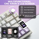 YUNZII AL80 Wireless Mechanical Keyboard,Full Aluminum CNC, Smart LCD Display,Hot Swappable Gasket Mount 75% Layout with Knob,BT/2.4G/USB-C,QMK/VIA Support for Win/Mac (Beige, Gateron Zero Switch) - Image 8