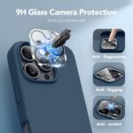 GONEZ Magnetic for iPhone 16 Pro Case, Compatible with MagSafe, [Screen Protector + Camera Lens Protector], Silicone Shockproof Anti-Scratch Protective Phone Case 6.3 inch, Dark Blue - Image 7
