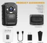 CammPro I826 1296P HD Police Body Camera,128G Memory,Waterproof Body Worn Camera,Premium Portable Body Camera with Audio Recording Wearable,Night Vision,GPS for Law Enforcement - Image 8