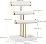 3 Tier Bracelet Holder Display - Detachable T Bar White Velvet Bracelet Holder, Jewelry Holder Organizer for Bracelet, Necklace, Watches, Rings - Image 7