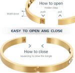 Gold Bracelets for Women Friendship Love Bangle Bracelets 14K Gold Plated Stainless Steel Bracelet Jewelry Valentines Birthday Christmas Gifts for Women Stocking Stuffers - Image 3