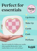 HEART Valentine Makeup Bag Travel Cosmetics Pouch and Toiletry Bag, Nylon Zipper Pouch Purse, Cute Make Up Organizer Storage Tote for Women Girls, Travel Skincare Case, Small Makeup Bags, White - Image 6