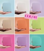 HEART Valentine Makeup Bag Travel Cosmetics Pouch and Toiletry Bag, Nylon Zipper Pouch Purse, Cute Make Up Organizer Storage Tote for Women Girls, Travel Skincare Case, Small Makeup Bags, White - Image 7