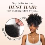 Afro Kinkys Bulk Human Hair, 22 Inch 50G/Pack Soft 4C Afro Kinky-Curly Human Hair Bulk for Twist Dreadlocks Extensions Repair Locs 613 Blonde 1 Pack (613, 22 inch) - Image 4