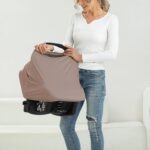 Breathable Car Seat Cover for Babies – Multi-Purpose Soft Rayon Nursing Cover for Breastfeeding, High Stretchy Infant Carseat Canopy, Stroller Cover (Smooth Rayon, Mocha Natural) - Image 3