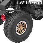 Rc 1.9 Inch Wheel Rims & Tires Wheels for 1/10 SCX10 SCX10 II 90046 SCX10 III TRX4 TRX6 D90 Gen8 VS4-10 MST CFX RC Crawler Car,4pcs Aluminum RC 1.9 Beadlock Wheel,Brown - Image 4