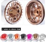 Rc 1.9 Inch Wheel Rims & Tires Wheels for 1/10 SCX10 SCX10 II 90046 SCX10 III TRX4 TRX6 D90 Gen8 VS4-10 MST CFX RC Crawler Car,4pcs Aluminum RC 1.9 Beadlock Wheel,Brown - Image 6