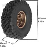 Rc 1.9 Inch Wheel Rims & Tires Wheels for 1/10 SCX10 SCX10 II 90046 SCX10 III TRX4 TRX6 D90 Gen8 VS4-10 MST CFX RC Crawler Car,4pcs Aluminum RC 1.9 Beadlock Wheel,Brown - Image 8