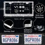 NBTEPEM 27 PCs Bling Car Accessories Set for Women, Steering Wheel Covers Universal Fit 15 Inch, Bling License Plate Frame, Bling Phone Holder, Bling Car Coasters (Silver Diamond) - Image 5