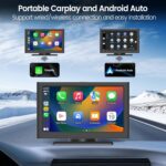 Wireless Apple carplay Screen for car, 7" HD Car Stereo Touch Screen with Android Auto, Backup Camera, Car Audio Receivers with Voice Control, Mirror Link, Bluetooth, GPS Navigation - Image 3