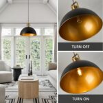 12 Inch Black Farmhouse Pendant Lights Matte Pendant Lights for Kitchen Island Industrial Adjustable Height Vintage Dome Hanging Light Fixtures for Barn Dining Room 3 Packs - Image 5