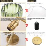 Bathroom Light Fixtures, 3-Light Brass Vanity Wall Light Over Mirror with Green Tulip Glass Shade for Bedroom Living Room - Image 9