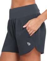 baleaf Women's 5" Workout Shorts Gym Running Shorts Athletic with Liner High Waistband Quick Dry Sports Zipper Pockets - Image 3