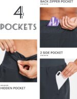baleaf Women's 5" Workout Shorts Gym Running Shorts Athletic with Liner High Waistband Quick Dry Sports Zipper Pockets - Image 5