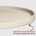 DogBuddy Dog Food Mat - Waterproof Dog Bowl Mat, Silicone Pet Mat for Food and Water Bowls, Nonslip Pet Feeding Mat with Edges, Dogs Food Mats for Floors, Puppy Supplies (Small, White Sand) - Image 5