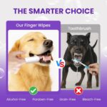 No-Rinse Dog Dental Care Wipes, Cat & Dog tooth brushing kit, Dog Wipes for Pet & Cat Teeth Cleaning, Dog toothbrush Finger Dental Wipes to Remove Plaque & Tartar, Disposable Dog Wipes - 50 Count - Image 4