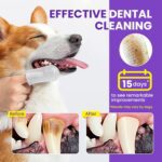 No-Rinse Dog Dental Care Wipes, Cat & Dog tooth brushing kit, Dog Wipes for Pet & Cat Teeth Cleaning, Dog toothbrush Finger Dental Wipes to Remove Plaque & Tartar, Disposable Dog Wipes - 50 Count - Image 6