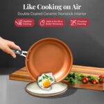 Gotham Steel 20 Pc Pots and Pans Set Nonstick Cookware + Bakeware Set, Complete Ceramic for Kitchen, Non Stick with Lids, Dishwasher / Oven Safe, Toxic - Red - Image 9