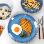Plates and Bowls Sets for 4 - CJDC-QUELO 16-Piece Stoneware Dinnerware Sets, Ceramic Dishware Set for Kitchen Use and Formal Dining, Chip and Scratch Resistant Microwave Dishwasher Safe, Blue - Image 6