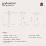 TopJob ANYDESK FOLD Mobile Standing Desk, Portable with Lockable Wheels, Foldable Stand Desk, Rolling Computer Workstations, Used for Home, Couch Side Table, Bedside Table in Bed Room Kitchen - Image 4