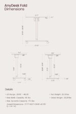 TopJob ANYDESK FOLD Mobile Standing Desk, Portable with Lockable Wheels, Foldable Stand Desk, Rolling Computer Workstations, Used for Home, Couch Side Table, Bedside Table in Bed Room Kitchen - Image 10