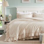 Cupocupa Beige Full Comforter Set, 3Pcs Ruffle Farmhouse Bedding Sets with Comforter & Pillowcases, Soft Shabby Chic Lightweight Fluffy Comforter Set for All Season Bedroom Decor (Beige, F) - Image 4