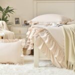 Cupocupa Beige Full Comforter Set, 3Pcs Ruffle Farmhouse Bedding Sets with Comforter & Pillowcases, Soft Shabby Chic Lightweight Fluffy Comforter Set for All Season Bedroom Decor (Beige, F) - Image 8
