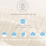 MUKIN Baby Washcloths - Natural Cotton Baby Wipes - Soft Newborn Face Towel and Washcloth for Sensitive Skin, Registry as Shower, 5 Pack 12x12 inches - Image 8