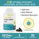 Liposomal Alpha Lipoic Acid 1400mg Softgels, ALA Supplement with L-Carnitine 1000mg, Ubiquinol (Active CoQ10) 100mg and Vitamin E 10mg,Alpha-Lipoic Acid for Antioxidants, Nerve,Energy 120 Softgels - Image 7