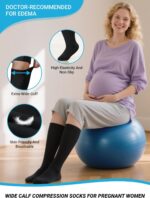 Plus Size Compression Socks: Wide Calf Compression Stockings for Men Women - Extra Large 20-30 mmHg Compression Hose Support for Running Travel Nurses Pregnancy 3 Pairs - Image 6