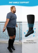 Plus Size Compression Socks: Wide Calf Compression Stockings for Men Women - Extra Large 20-30 mmHg Compression Hose Support for Running Travel Nurses Pregnancy 3 Pairs - Image 7