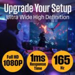 Westinghouse 24 Inch Curved Full HD Gaming Monitor, 165Hz, AMD FreeSync Support, Low Motion Blur, 1500R Curve, 1920 x 1080, for PC Games with Built in Speakers, DisplayPort, HDMI - Image 3