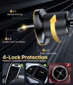 Miracase Car Vent Phone Mount, Universal Cell Phone Mount [Upgraded Clip Never Fall Off] Hands Free Airvent Phone Holders for Your Car Compatible with iPhone All Smartphones, Dark Black - Image 5