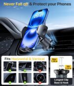 Miracase Car Vent Phone Mount, Universal Cell Phone Mount [Upgraded Clip Never Fall Off] Hands Free Airvent Phone Holders for Your Car Compatible with iPhone All Smartphones, Dark Black - Image 8