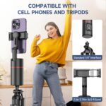 Auto Face Tracking Tripod, No App, Smart Shooting Phone Holder with Remote, 360° Rotation Body Phone Camera Mount with Phone Holder Body Smart Tracking Tripod for Vlog/TIK Tok - Image 7