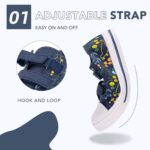 Boys Girls Sneakers Toddler Canvas Shoes Kids Walking Shoes with Hook and Loops - Image 3