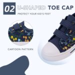 Boys Girls Sneakers Toddler Canvas Shoes Kids Walking Shoes with Hook and Loops - Image 4