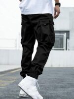 Mens Cargo Joggers Pants Elastic Waist Drawstring Baggy Sweatpants Techwear Pants for Men - Image 3