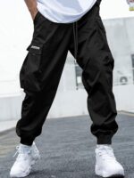 Mens Cargo Joggers Pants Elastic Waist Drawstring Baggy Sweatpants Techwear Pants for Men - Image 4