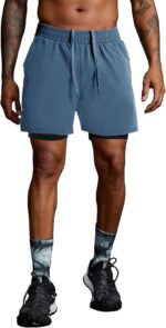 ATTBEA Men's 2 in 1 Running Shorts with Liner 5" Quick Dry Workout Gym Sports Shorts with Pockets - Image 5