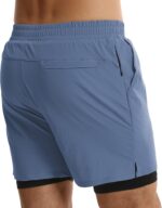 ATTBEA Men's 2 in 1 Running Shorts with Liner 5" Quick Dry Workout Gym Sports Shorts with Pockets - Image 6