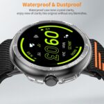 AMANECER Rugged PC Case with Metal Bezel for Pixel Watch 3 41MM, Anti-Scratch Armor Bumper Cover Edge Ring Compatible with Google Smartwatch 2024, Stylish Shockproof Clear Hard Shell - Silver - Image 5