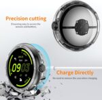AMANECER Rugged PC Case with Metal Bezel for Pixel Watch 3 41MM, Anti-Scratch Armor Bumper Cover Edge Ring Compatible with Google Smartwatch 2024, Stylish Shockproof Clear Hard Shell - Silver - Image 7