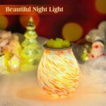 Electric Wax Melt Warmer for Scented Wax,Glass Wax Burner,Home Fragrance Wax Warmer as Gift for Women Essential Oils Candle Wax Melters and Tarts Scent Warmer Night Light,Colorful - Image 3