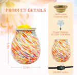 Electric Wax Melt Warmer for Scented Wax,Glass Wax Burner,Home Fragrance Wax Warmer as Gift for Women Essential Oils Candle Wax Melters and Tarts Scent Warmer Night Light,Colorful - Image 6