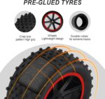HobbyPark 12mm Hex PreGlued 1/10 RC Buggy Tires and Wheels Set Mounted for Traxxas Bandit VXL Losi Redcat Wltoys 144001 2S 3S Lipo Brushless Motor (Style A) - Image 4