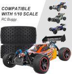 HobbyPark 12mm Hex PreGlued 1/10 RC Buggy Tires and Wheels Set Mounted for Traxxas Bandit VXL Losi Redcat Wltoys 144001 2S 3S Lipo Brushless Motor (Style A) - Image 5